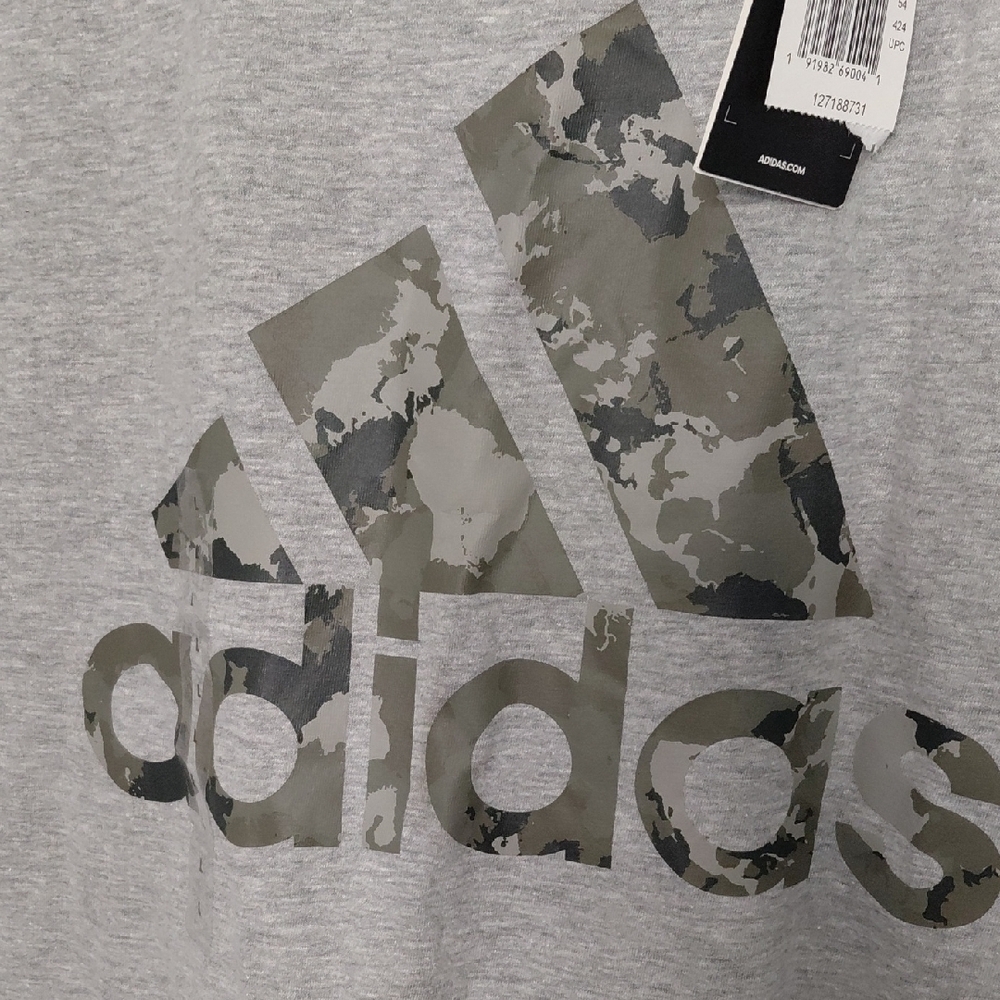 Adidas Camo Logo Gray Men's Tee - Picture 3 of 6